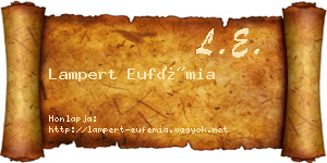 Lampert Eufémia névjegykártya